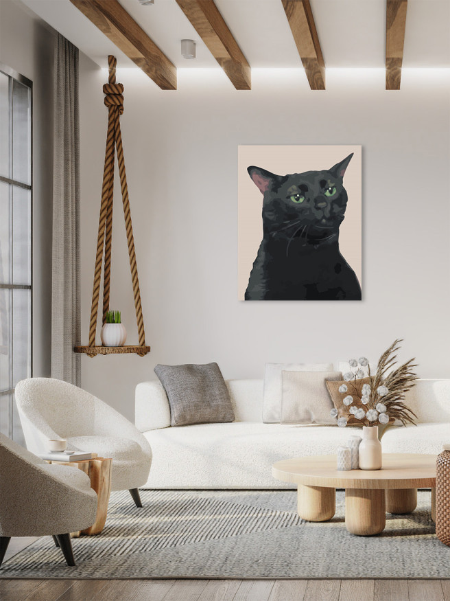 Raqamlar bo&amp;#039;yicha rasm &amp;quot;Qora mem mushuk&amp;quot;