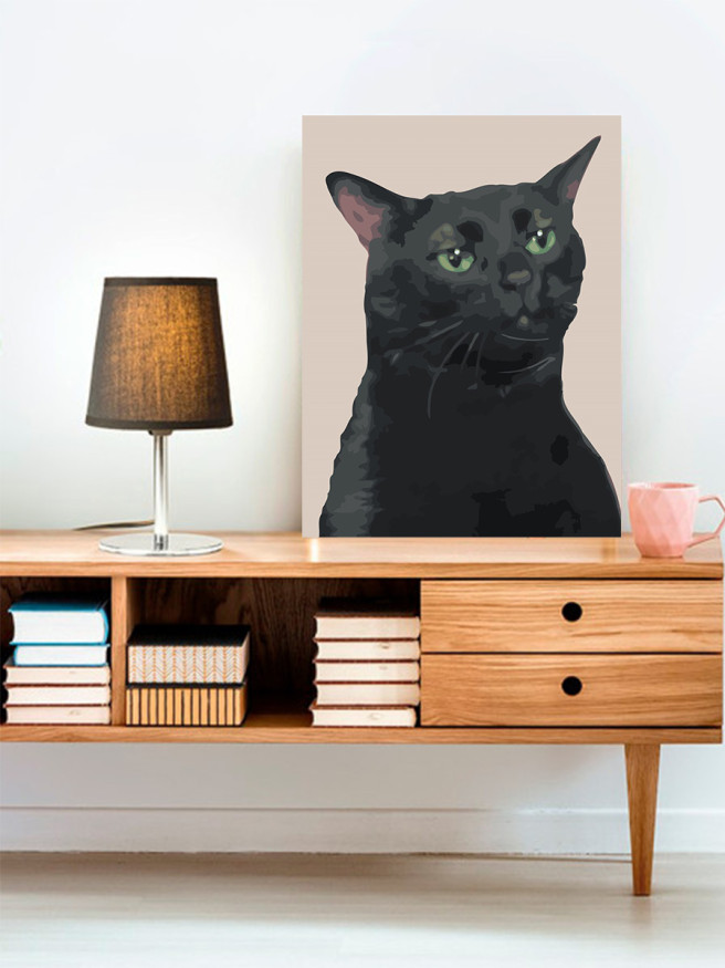 Raqamlar bo&amp;#039;yicha rasm &amp;quot;Qora mem mushuk&amp;quot;