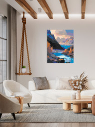 Raqamlar bo'yicha rasm "Vodiydagi daryo"