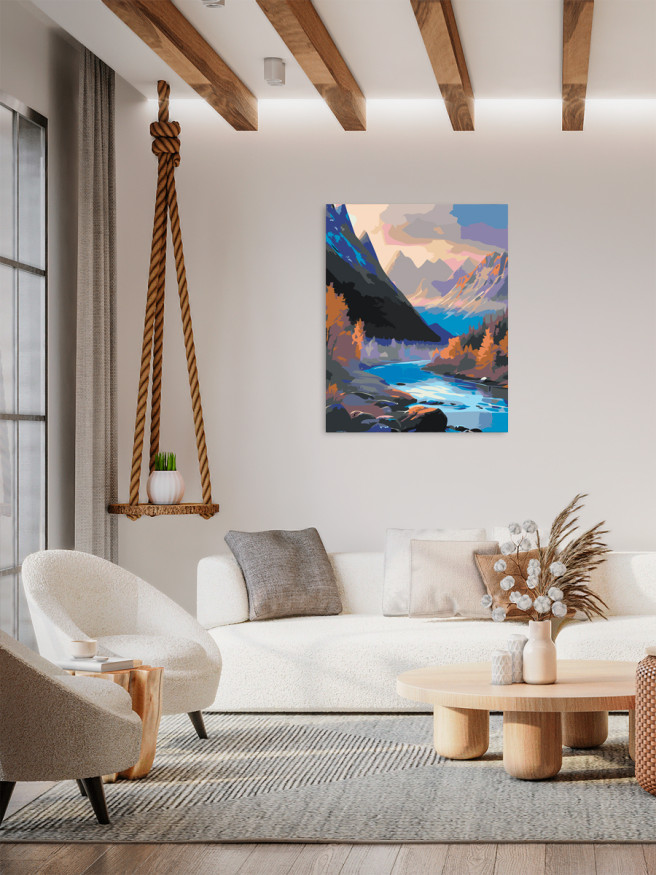 Raqamlar bo&amp;#039;yicha rasm &amp;quot;Vodiydagi daryo&amp;quot;