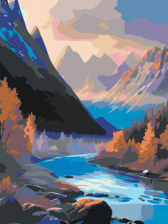 Raqamlar bo'yicha rasm "Vodiydagi daryo"