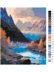 Raqamlar bo'yicha rasm "Vodiydagi daryo"