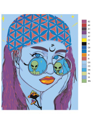 Картина по номерам &amp;quot;Девушка в очках&amp;quot;