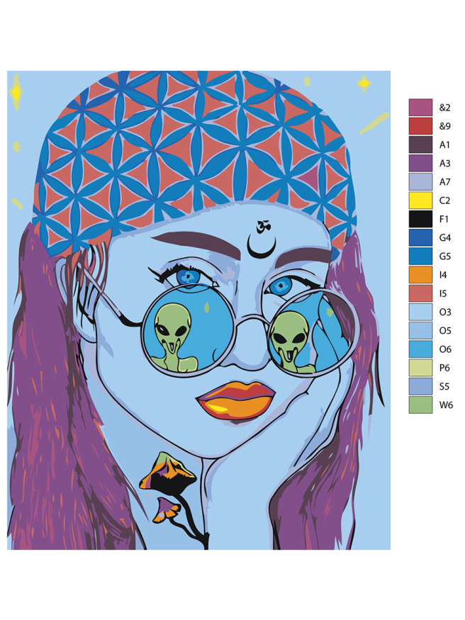 Raqamlar bo&amp;#039;yicha rasm &amp;quot;Ko&amp;#039;zoynakli qiz&amp;quot;