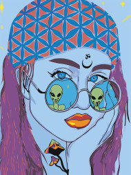 Картина по номерам &amp;quot;Девушка в очках&amp;quot;