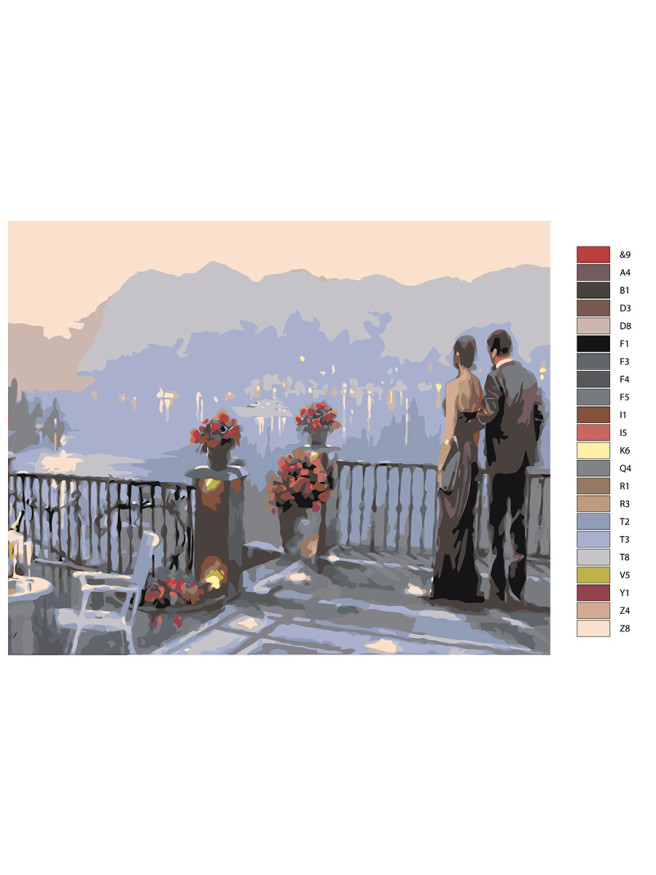 Raqamlar bo&amp;#039;yicha rasm &amp;quot;Balkonda er-xotin&amp;quot;