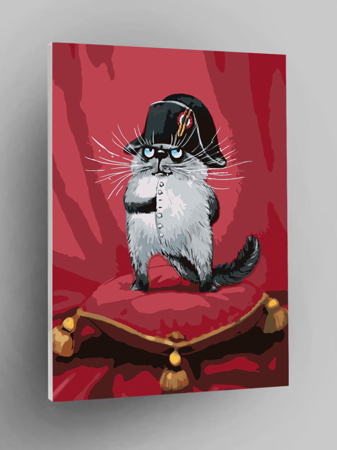 Картина по номерам &amp;quot;Котик в шапке&amp;quot;