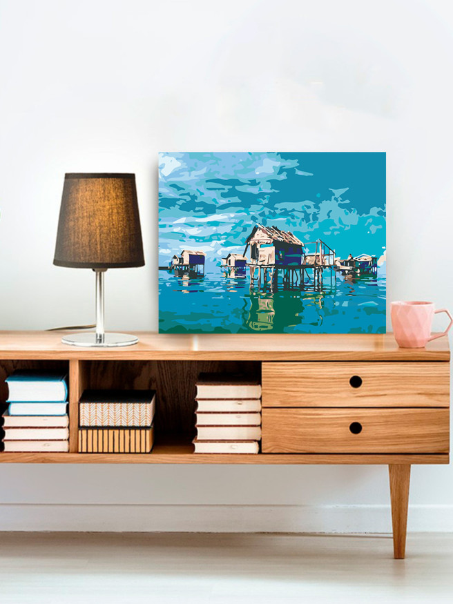 Картина по номерам &amp;quot;Дома на воде&amp;quot;