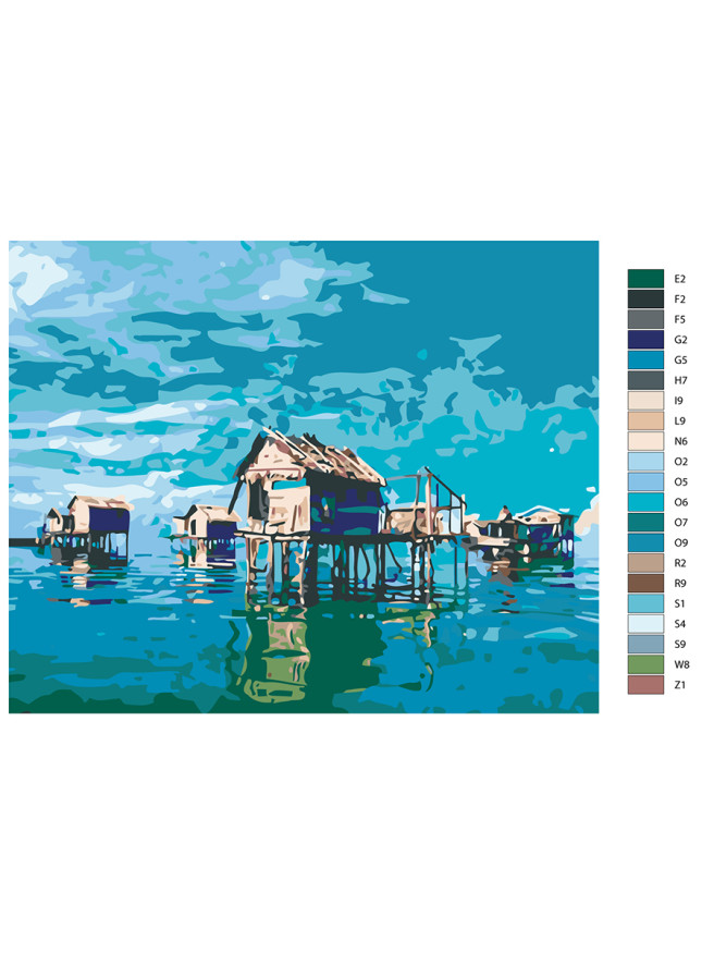 Картина по номерам &amp;quot;Дома на воде&amp;quot;