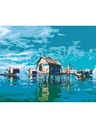 Картина по номерам &amp;quot;Дома на воде&amp;quot;