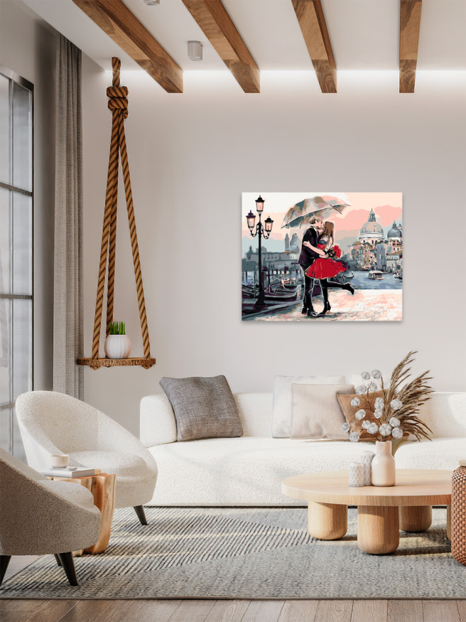 Картина по номерам &amp;quot;Пара под зонтом&amp;quot;