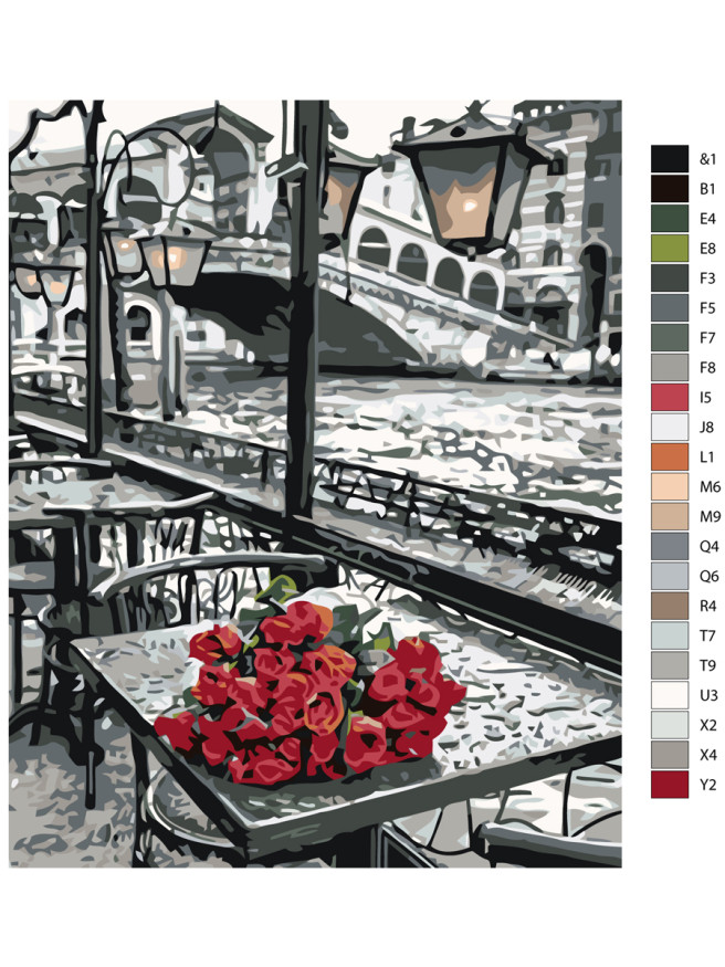 Картина по номерам &amp;quot;Розы у реки&amp;quot;