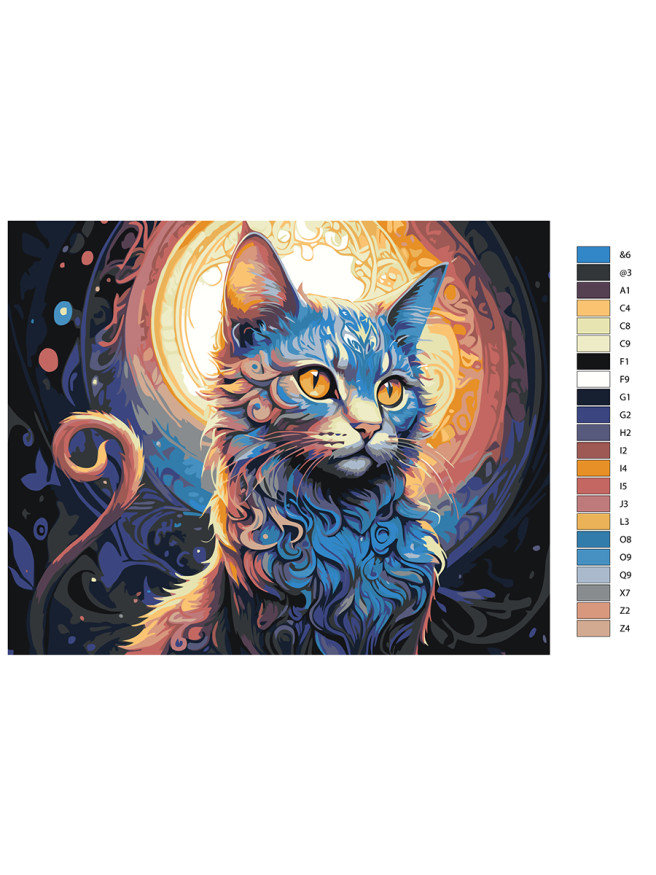 Raqamlar bo&amp;#039;yicha rasm &amp;quot;Jigarrang ko&amp;#039;zli mushuk&amp;quot;