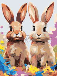 Картина по номерам "Пара заек"