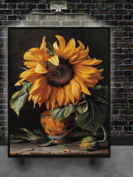 Постер на холсте &amp;quot;Подсолнух в вазе&amp;quot;