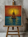 Постер на холсте &amp;quot;Парусник на закате&amp;quot;