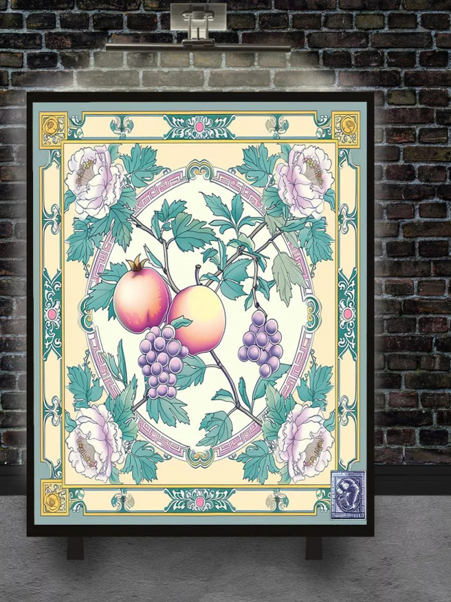 Holstga bosilgan poster &amp;quot;Mevali sharqona naqsh&amp;quot;