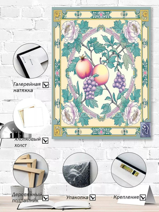 Holstga bosilgan poster &amp;quot;Mevali sharqona naqsh&amp;quot;