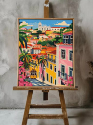 Holstga bosilgan poster &quot;Lissabonning yorqin ko‘chalari&quot;