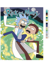 Raqamlar bo‘yicha rasm "Rick va Morty"