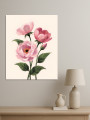 Постер на холсте &amp;quot;Розовые пионы на ветке&amp;quot;