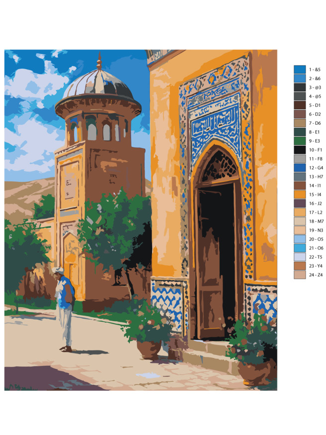 Raqamlar bo‘yicha rasm &amp;quot;Eski madrasaning hovlisi&amp;quot;