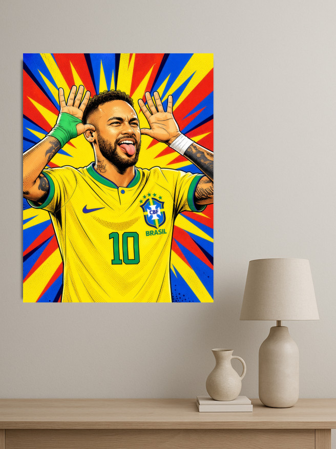 Holstga bosilgan poster &amp;quot;Futbolchi Neymar Junior&amp;quot;