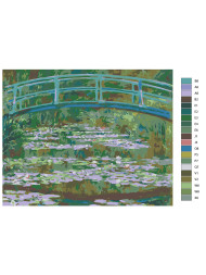 Raqamlar bo&#039;yicha rasm &quot;Klod Mone - Nilufarli hovuz (Yapon ko&#039;prigi)&quot;