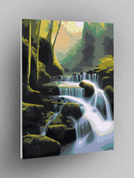 Raqamlar bo'yicha rasm "O'rmondagi sharshara"