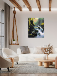 Raqamlar bo'yicha rasm "O'rmondagi sharshara"