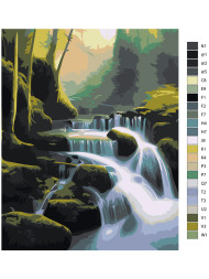 Raqamlar bo'yicha rasm "O'rmondagi sharshara"