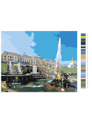 Raqamlar bo&#039;yicha rasm &quot;Bino yaqinidagi favvoralar&quot;