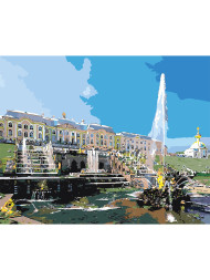 Raqamlar bo&#039;yicha rasm &quot;Bino yaqinidagi favvoralar&quot;