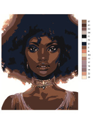 Картина по номерам &amp;quot;Темнокожая девушка&amp;quot;