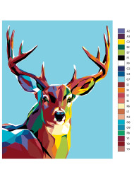 Raqamlar bo'yicha rasm "Ko'p rangli kiyik"