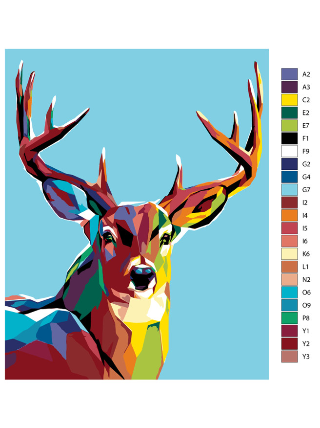 Raqamlar bo&amp;#039;yicha rasm &amp;quot;Ko&amp;#039;p rangli kiyik&amp;quot;