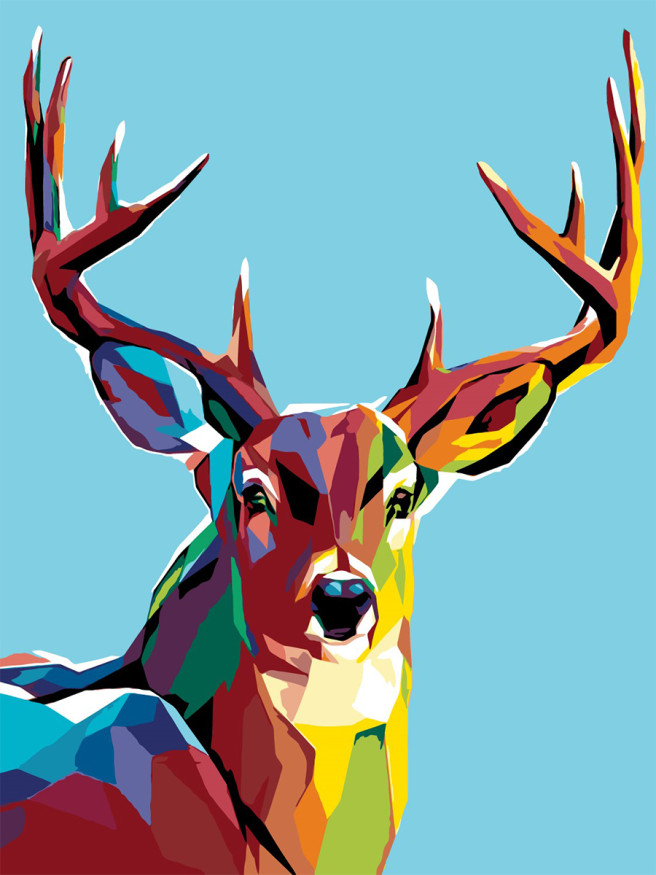 Raqamlar bo&amp;#039;yicha rasm &amp;quot;Ko&amp;#039;p rangli kiyik&amp;quot;