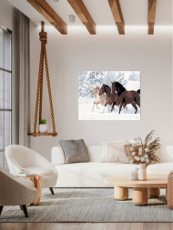 Raqamlar bo&#039;yicha rasm &quot;Qorda uchta ot&quot;