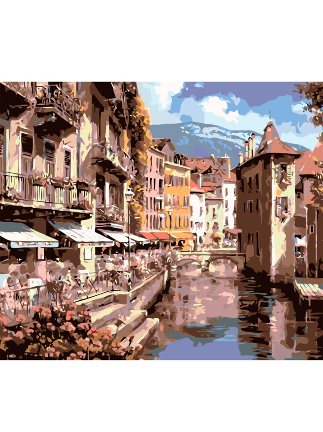 Картина по номерам &amp;quot;Река посреди города&amp;quot;