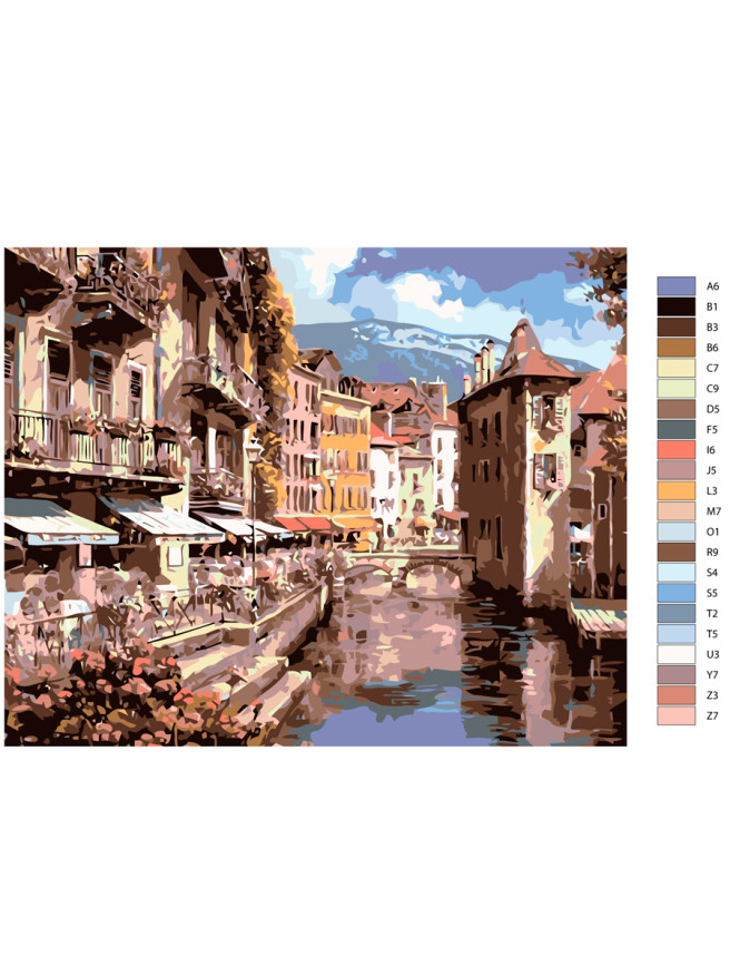 Картина по номерам &amp;quot;Река посреди города&amp;quot;