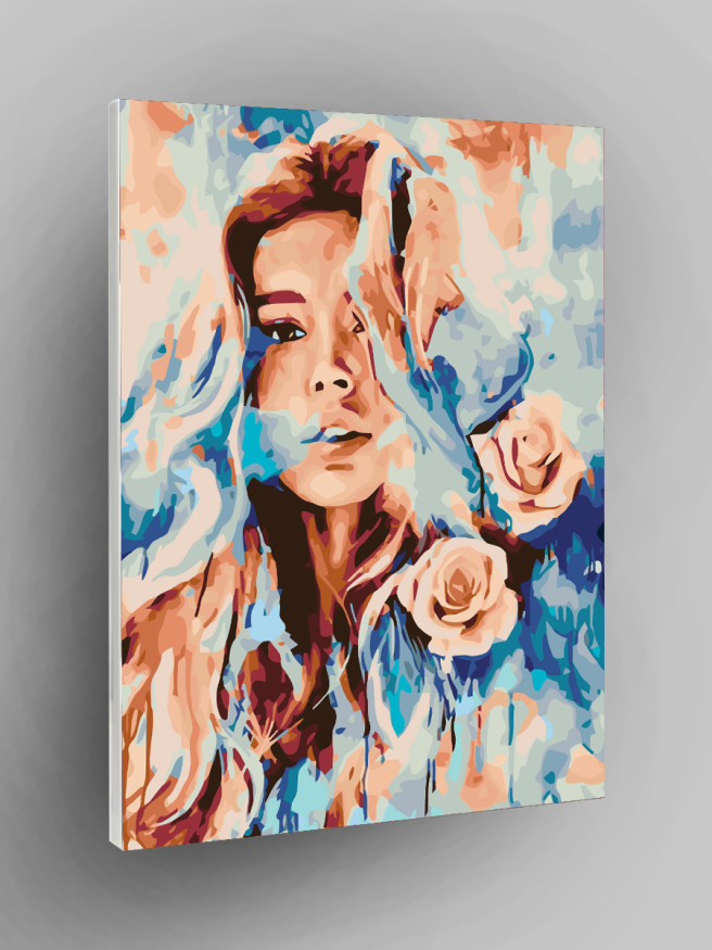 Картина по номерам &amp;quot;Девушка в розах&amp;quot;