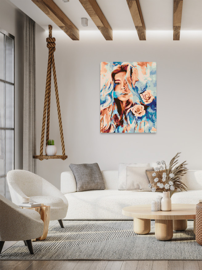 Картина по номерам &amp;quot;Девушка в розах&amp;quot;