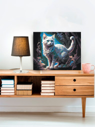 Raqamlar bo&#039;yicha rasm &quot;Qor oq mushuk&quot;