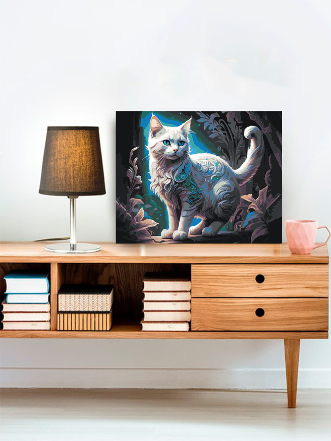 Raqamlar bo&amp;#039;yicha rasm &amp;quot;Qor oq mushuk&amp;quot;