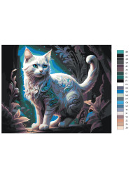 Raqamlar bo&#039;yicha rasm &quot;Qor oq mushuk&quot;