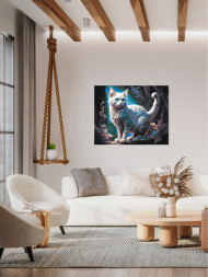 Raqamlar bo&#039;yicha rasm &quot;Qor oq mushuk&quot;