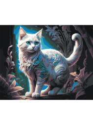 Raqamlar bo&#039;yicha rasm &quot;Qor oq mushuk&quot;