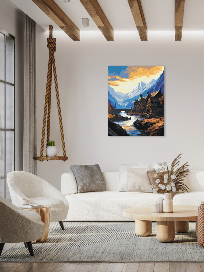 Raqamlar bo&amp;#039;yicha rasm &amp;quot;Tog&amp;#039;lar bo&amp;#039;yidagi uy&amp;quot;