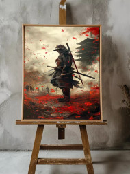 Постер на холсте &amp;quot;Самурай в багровом вихре&amp;quot;