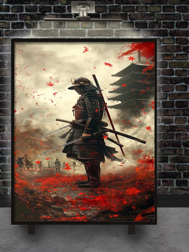Постер на холсте &amp;quot;Самурай в багровом вихре&amp;quot;